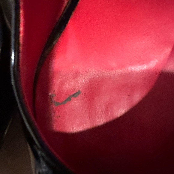 Charles Jordan Black Patent Leather 5.25” Heels 1”Platform Red-Insole W:7.5 SALE - Picture 10 of 14